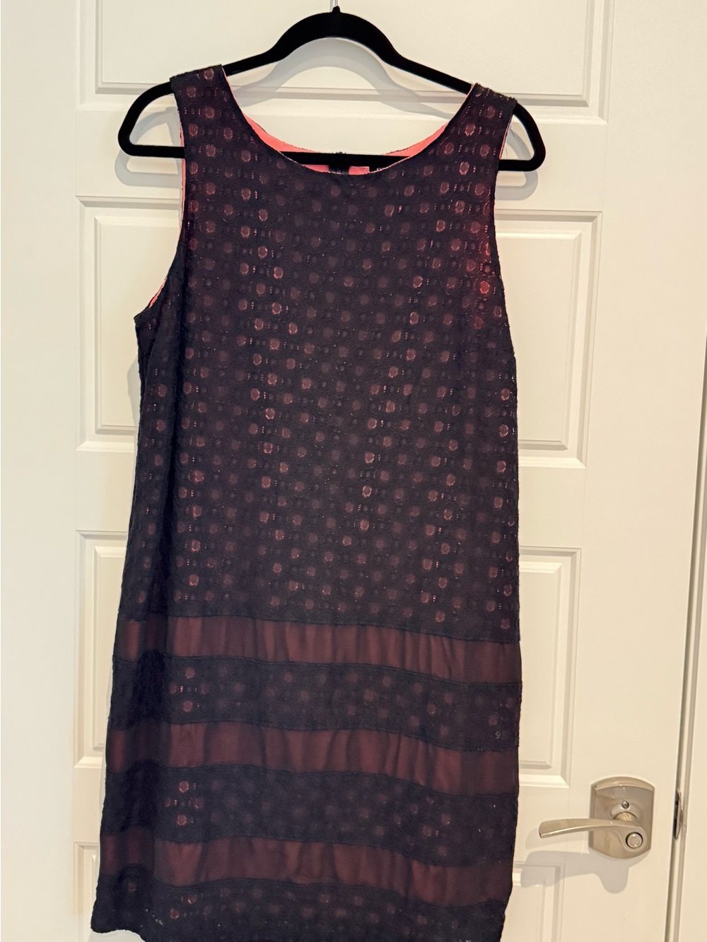 Nicole by Nicole Miller Black Lace Dress with Pink Lining